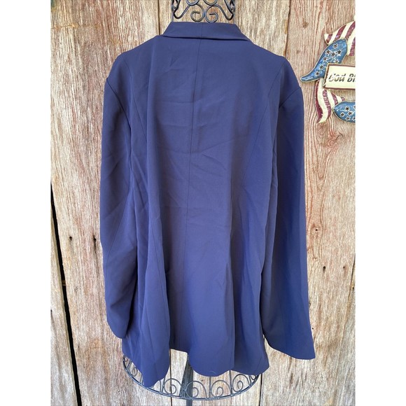 TALBOTS WOMAN 18 W navy blue career clasp front blazer NWT $239 - Picture 5 of 5